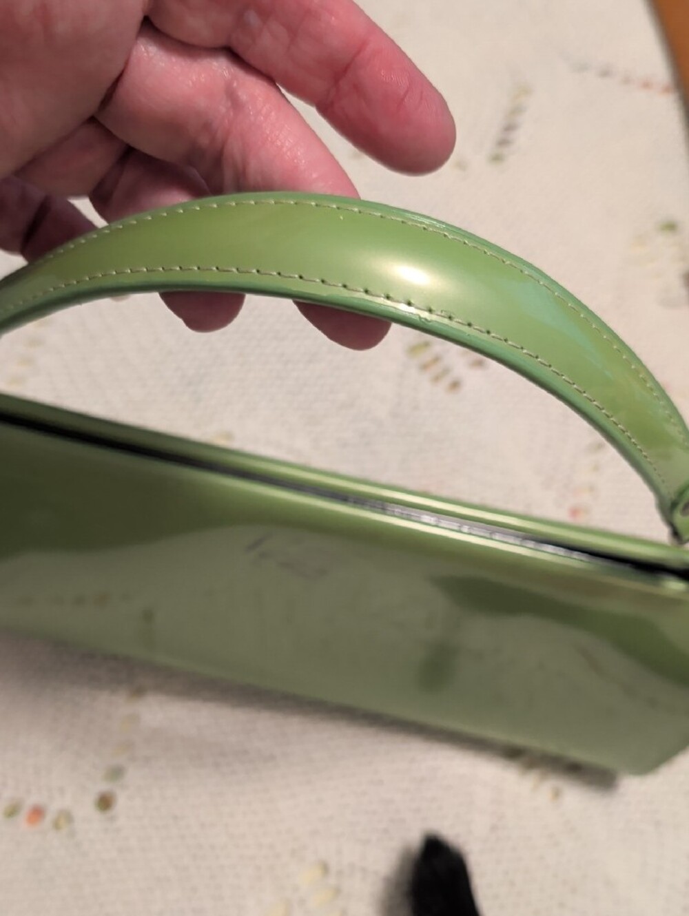 VINTAGE -Mint Green Patent Leather Women's Stylish Handbag - Picture 10 of 10